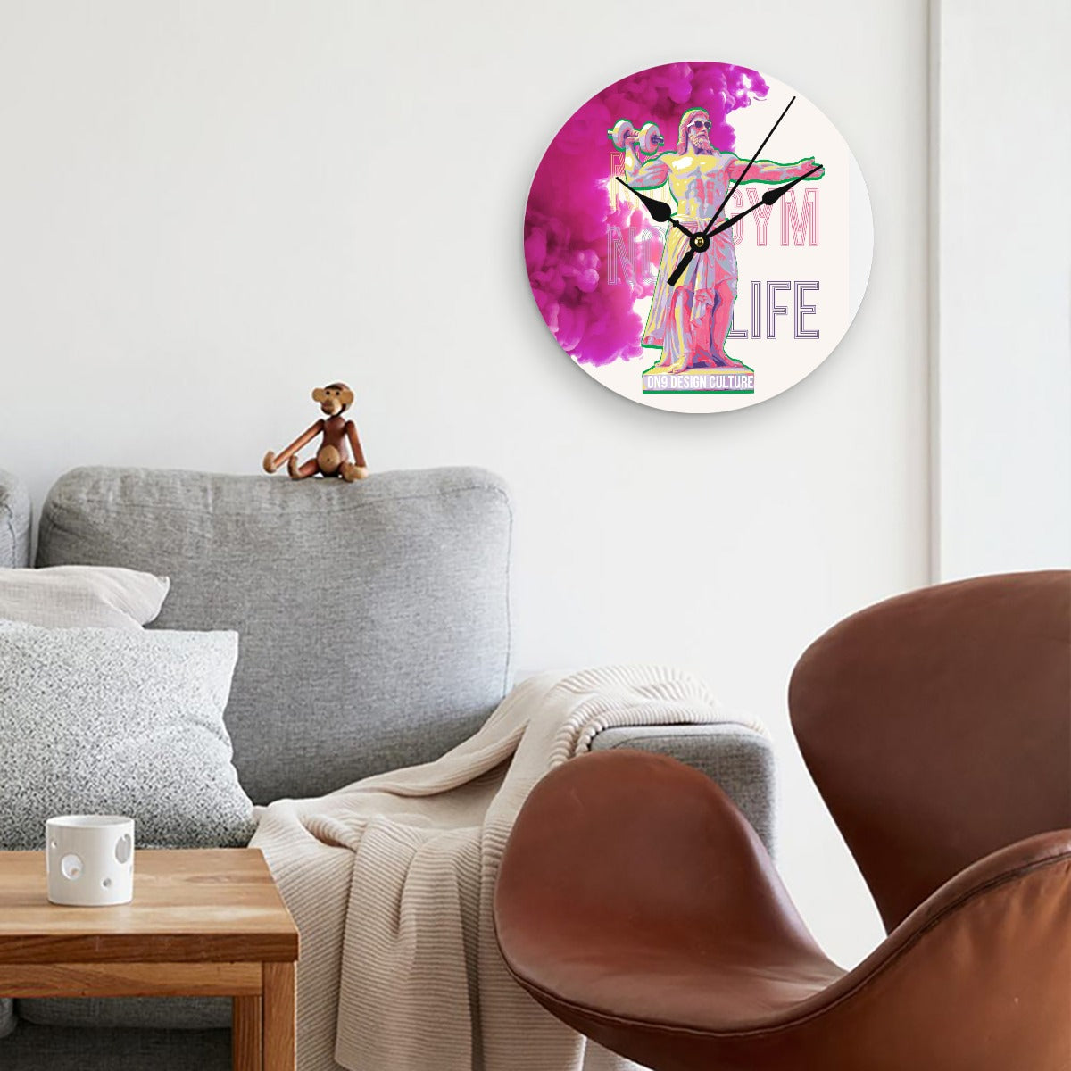 Round Shape Wood Clock