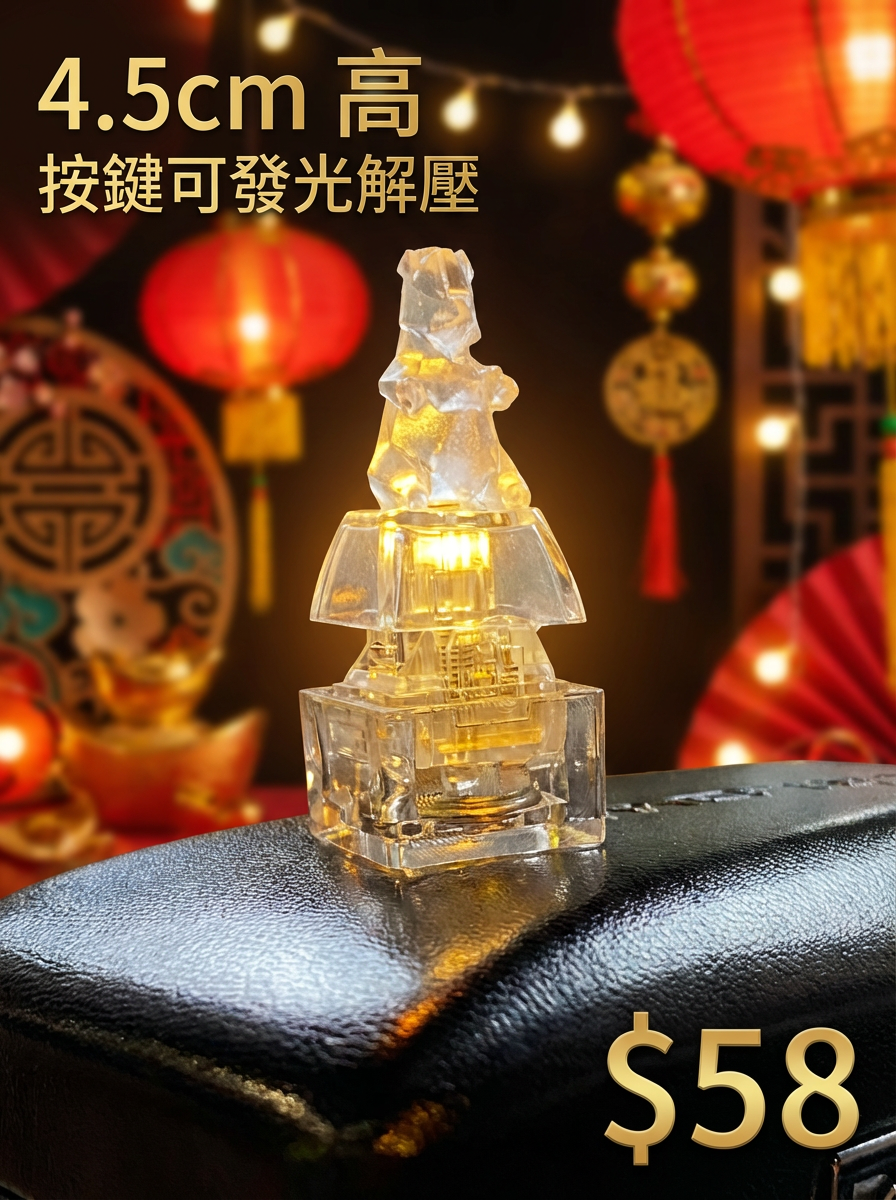POPART TOYS : Geometric Horse LED Fidget Clicker(可發光馬財神按鈕)