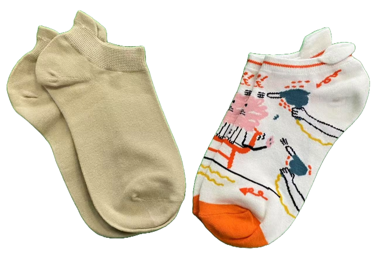 Korean Aesthetic Cotton Floral Socks