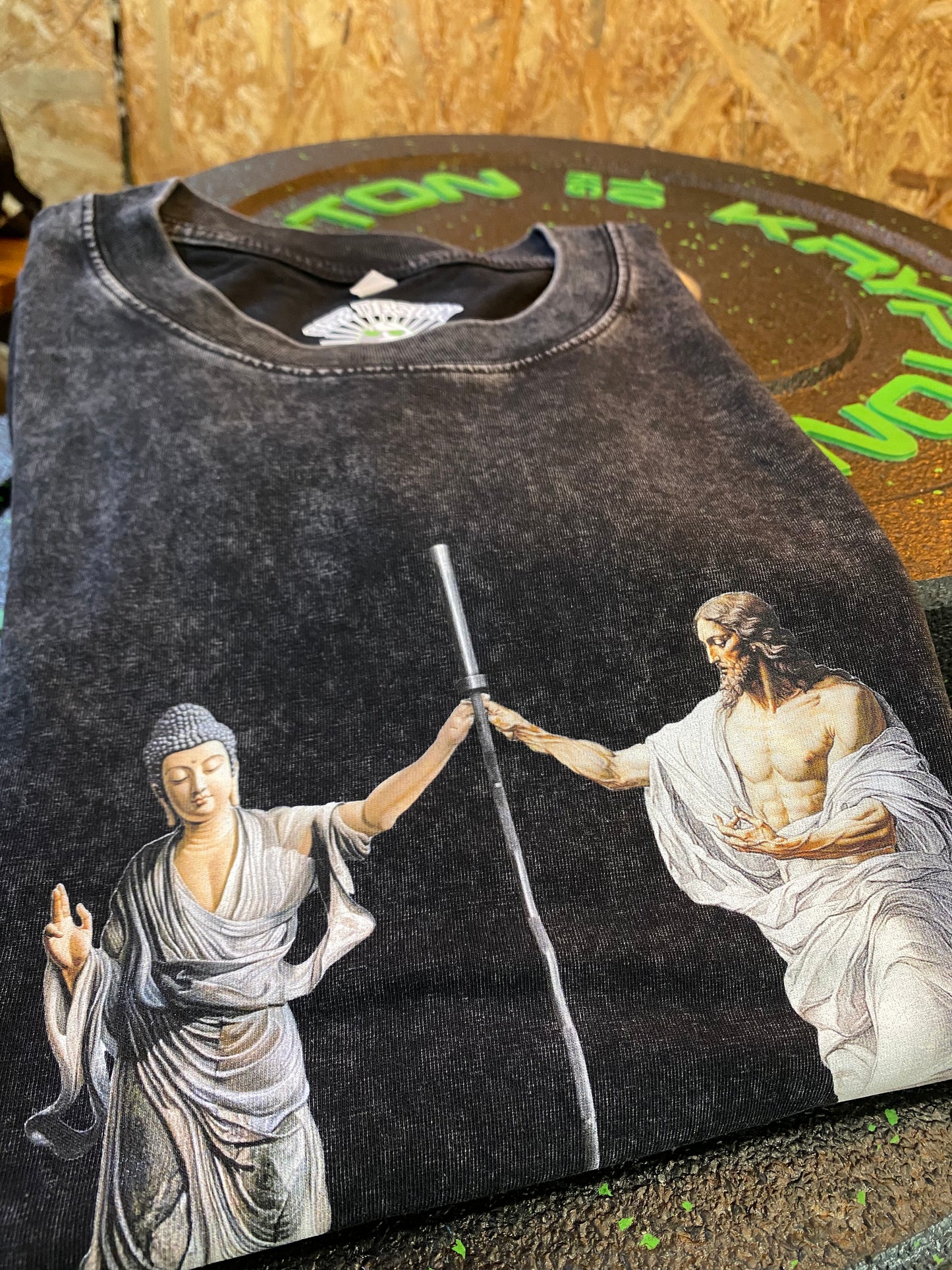 Washed 230gVest (King of Kings :Jesus & Buddhas)