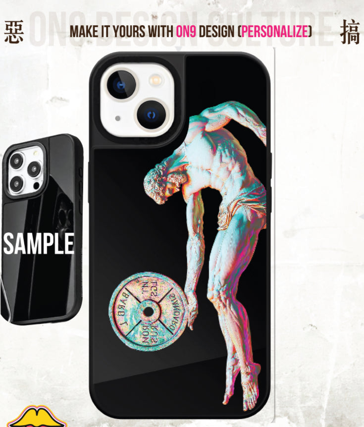 IPHONECASE13-16(Neon green lotus X The Creation of Adam)