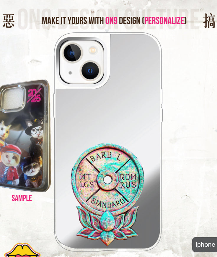 IPHONECASE13-16(Neon green lotus X The Creation of Adam)