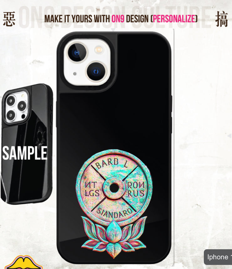 IPHONECASE13-16(Neon green lotus X The Creation of Adam)