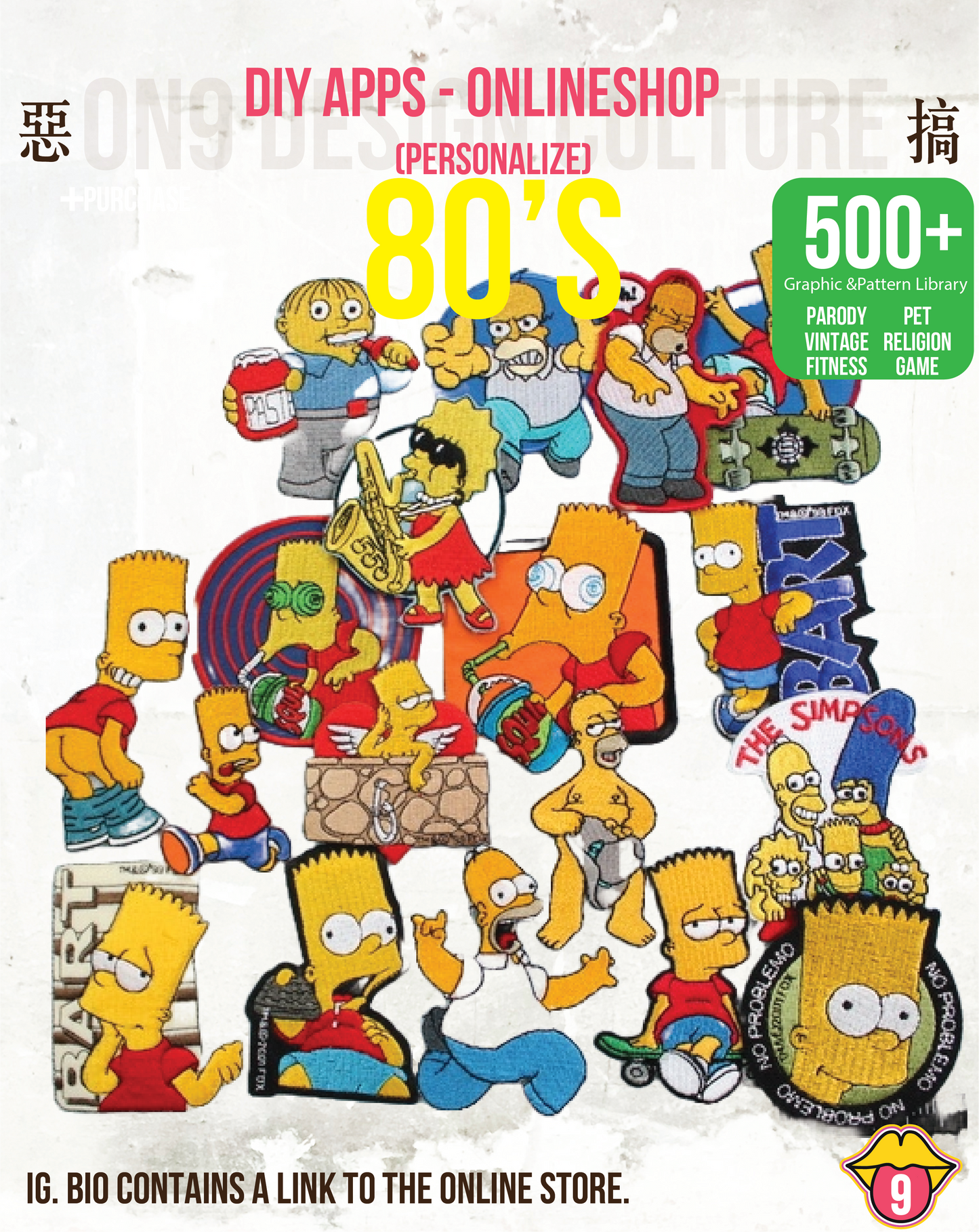 Cartoon The Simpsons Bart embroidery patch with adhesive backing