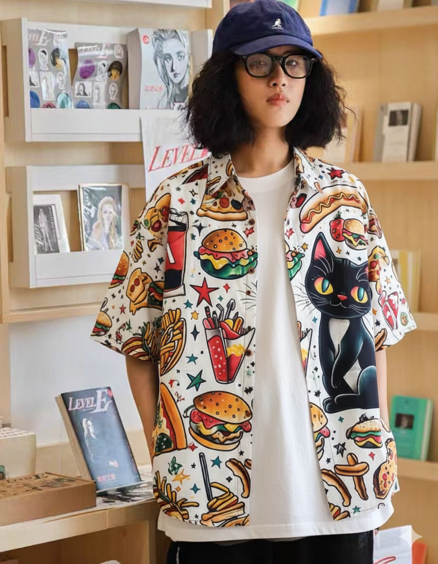 FULL Print Shirt(FAST FOOD cat )