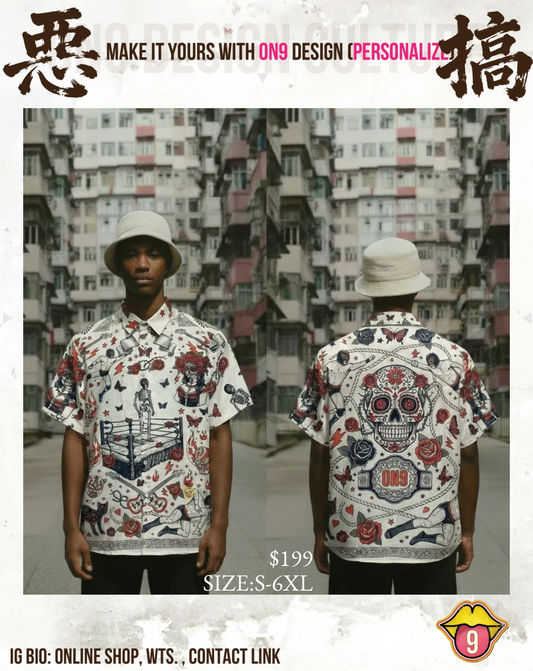 FULL Print Shirt(Wrestling, Day of the Dead, Rock Style)