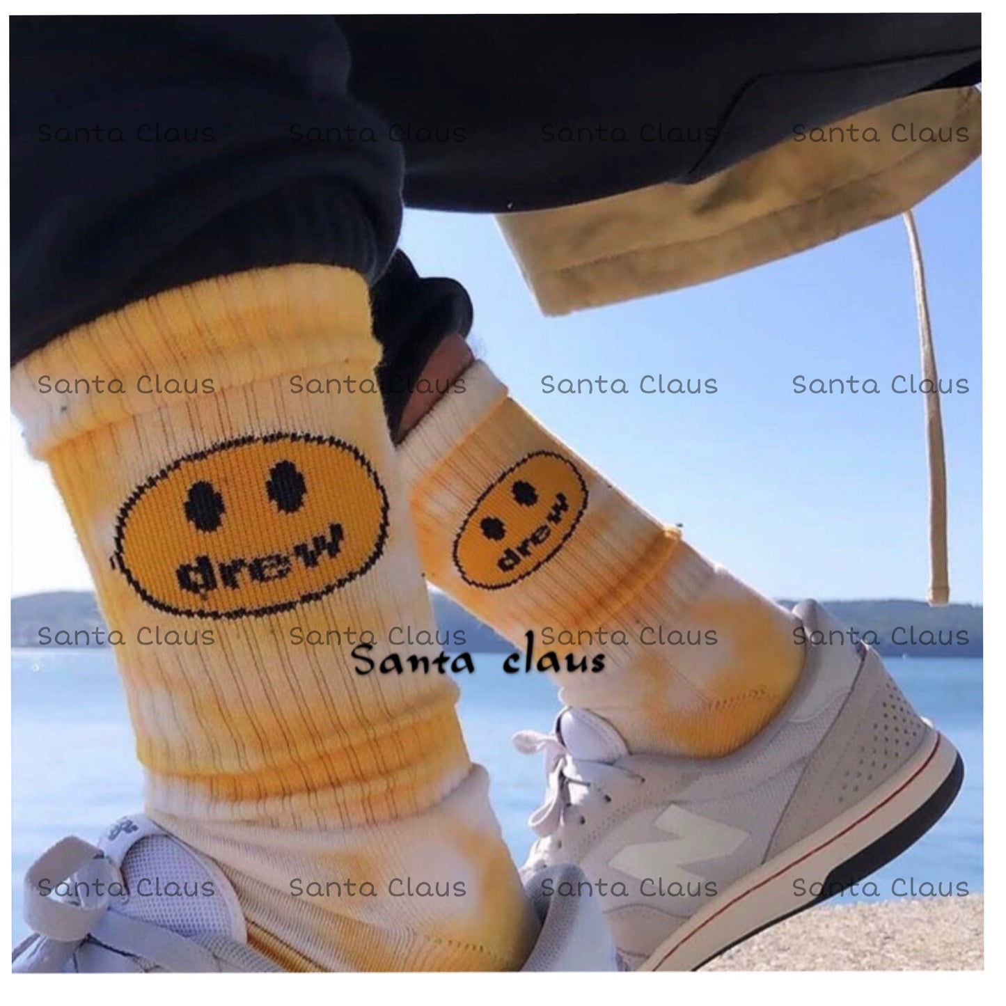 Spot correct version European and American trendy brand skateboarding street sports mid-length tie-dye socks