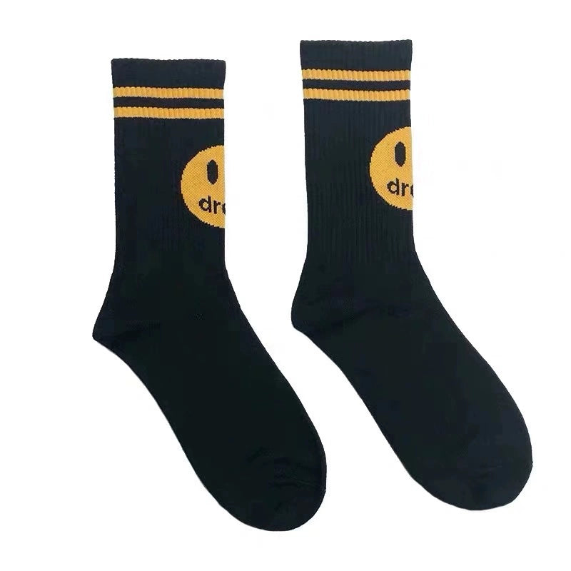 Spot correct version European and American trendy brand skateboarding street sports mid-length tie-dye socks