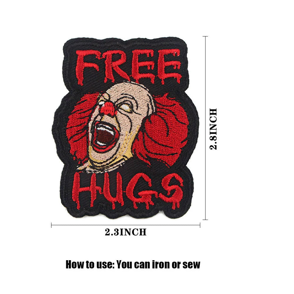 Four Great Horror Movie Killers Cartoon Embroidery Patch for Clothing, Bags, and Accessories with Hot Melt Adhesive
