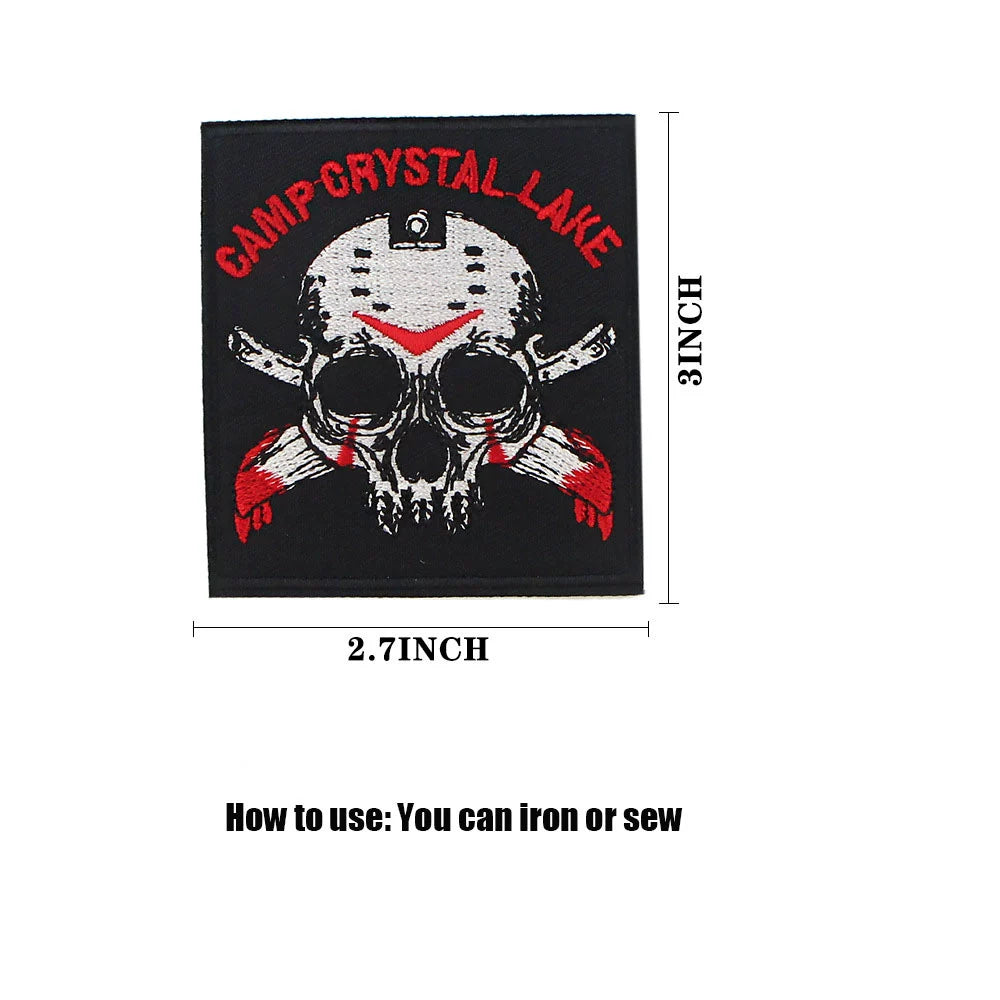 Four Great Horror Movie Killers Cartoon Embroidery Patch for Clothing, Bags, and Accessories with Hot Melt Adhesive