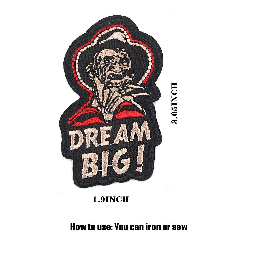Four Great Horror Movie Killers Cartoon Embroidery Patch for Clothing, Bags, and Accessories with Hot Melt Adhesive