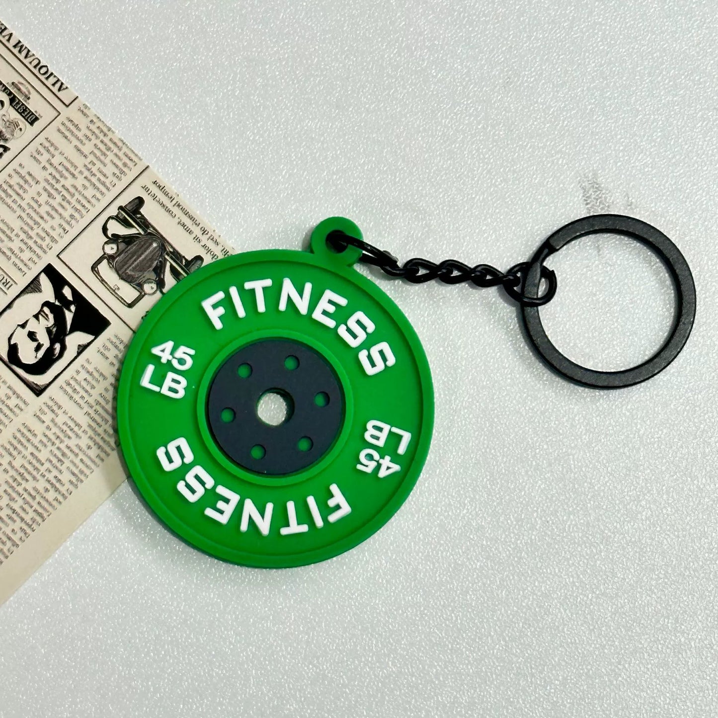 Mini detachable large barbell fitness peripheral keychain, high-value MIU system bag pendant, accessories.