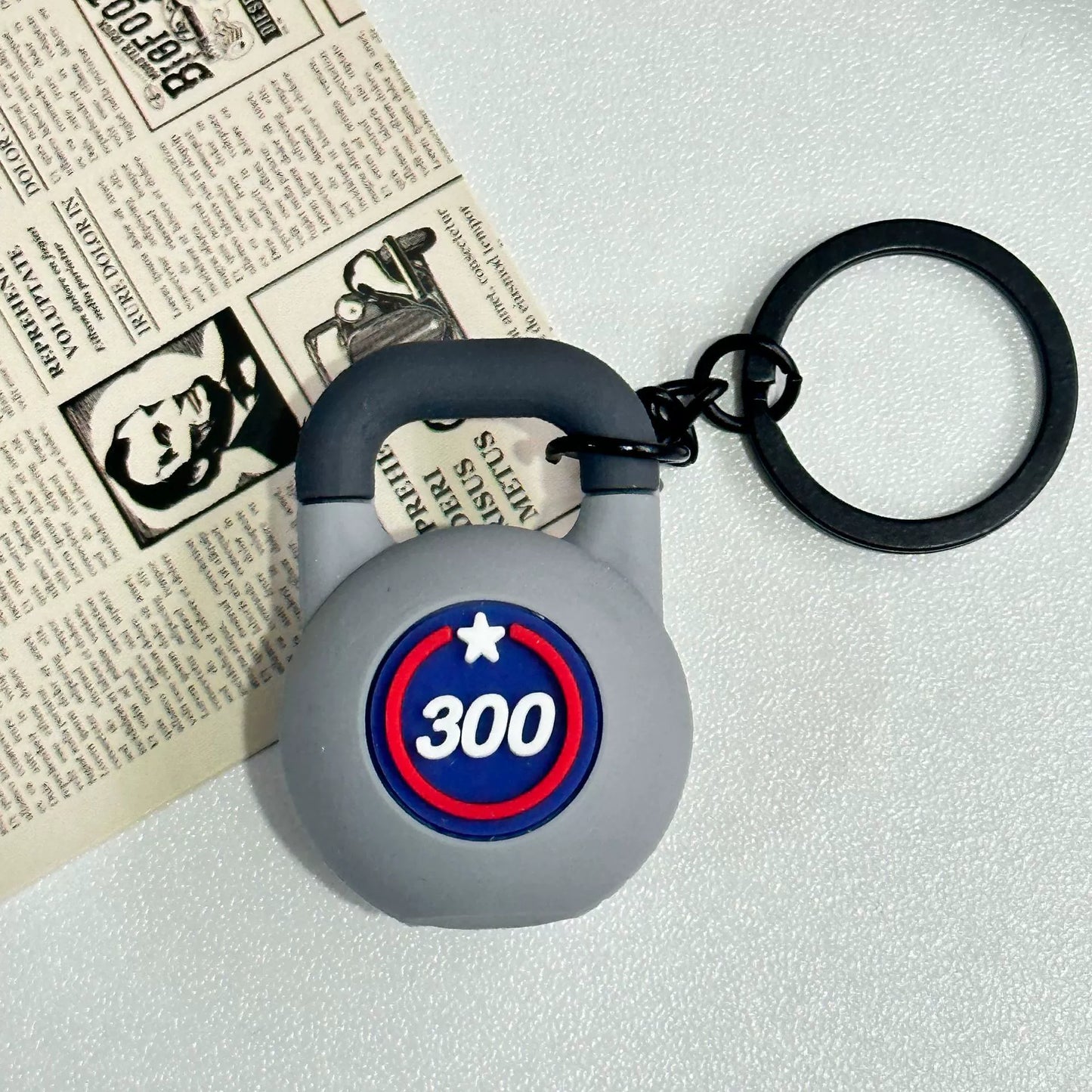 Mini detachable large barbell fitness peripheral keychain, high-value MIU system bag pendant, accessories.