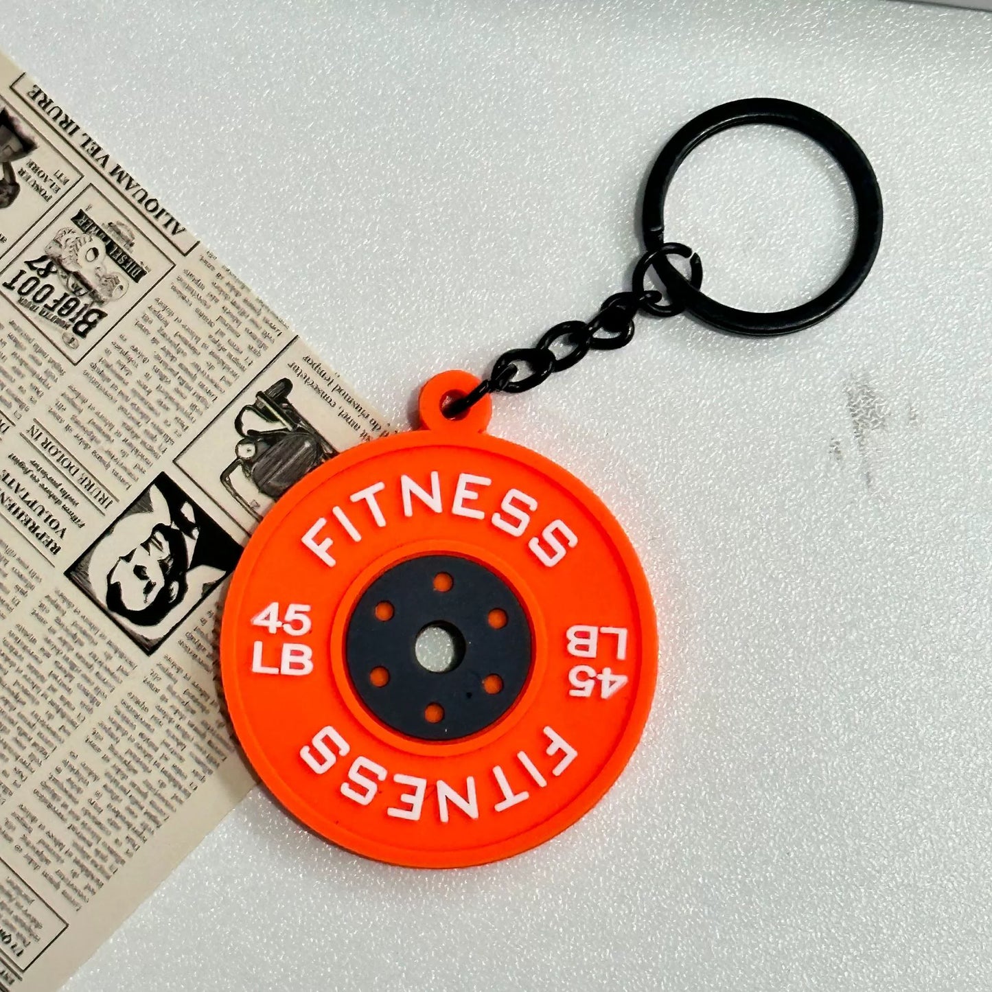 Mini detachable large barbell fitness peripheral keychain, high-value MIU system bag pendant, accessories.