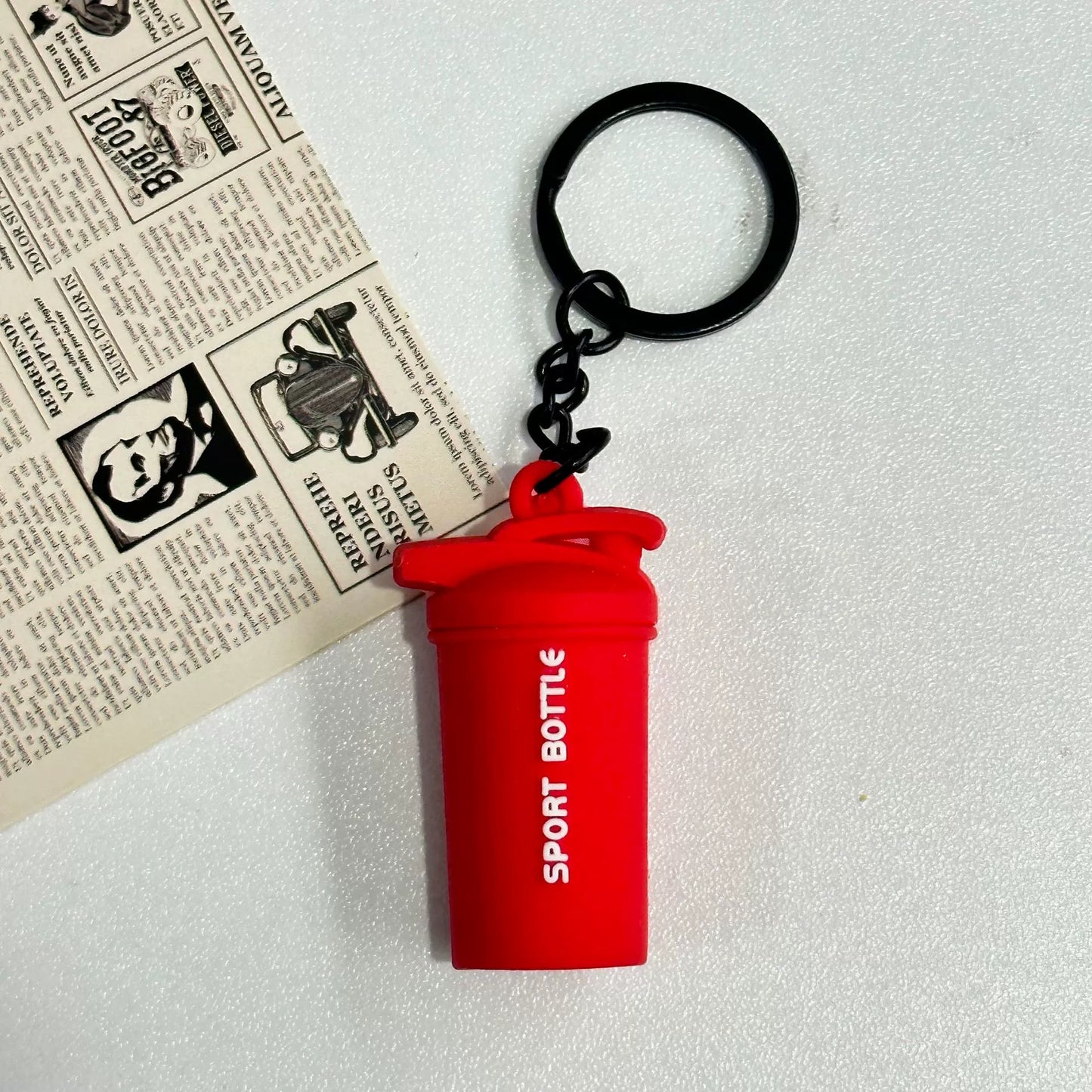 Mini detachable large barbell fitness peripheral keychain, high-value MIU system bag pendant, accessories.