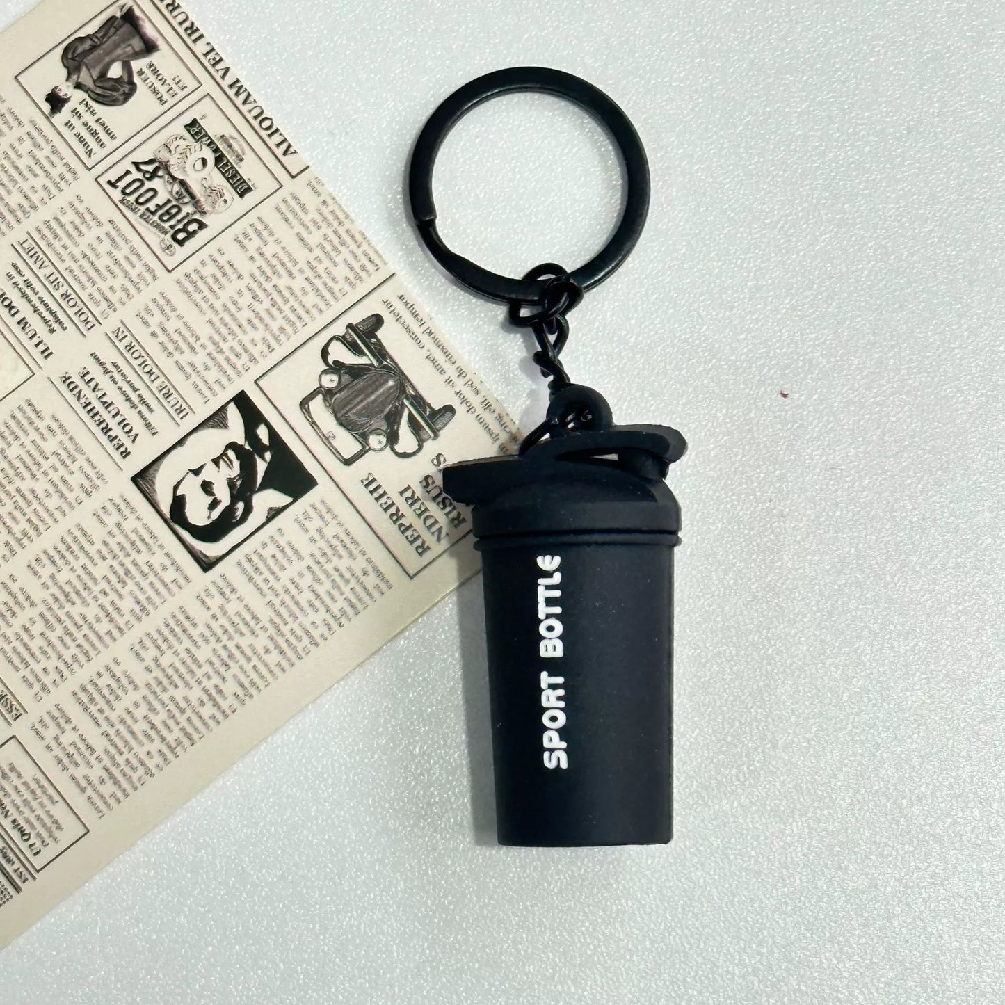 Mini detachable large barbell fitness peripheral keychain, high-value MIU system bag pendant, accessories.