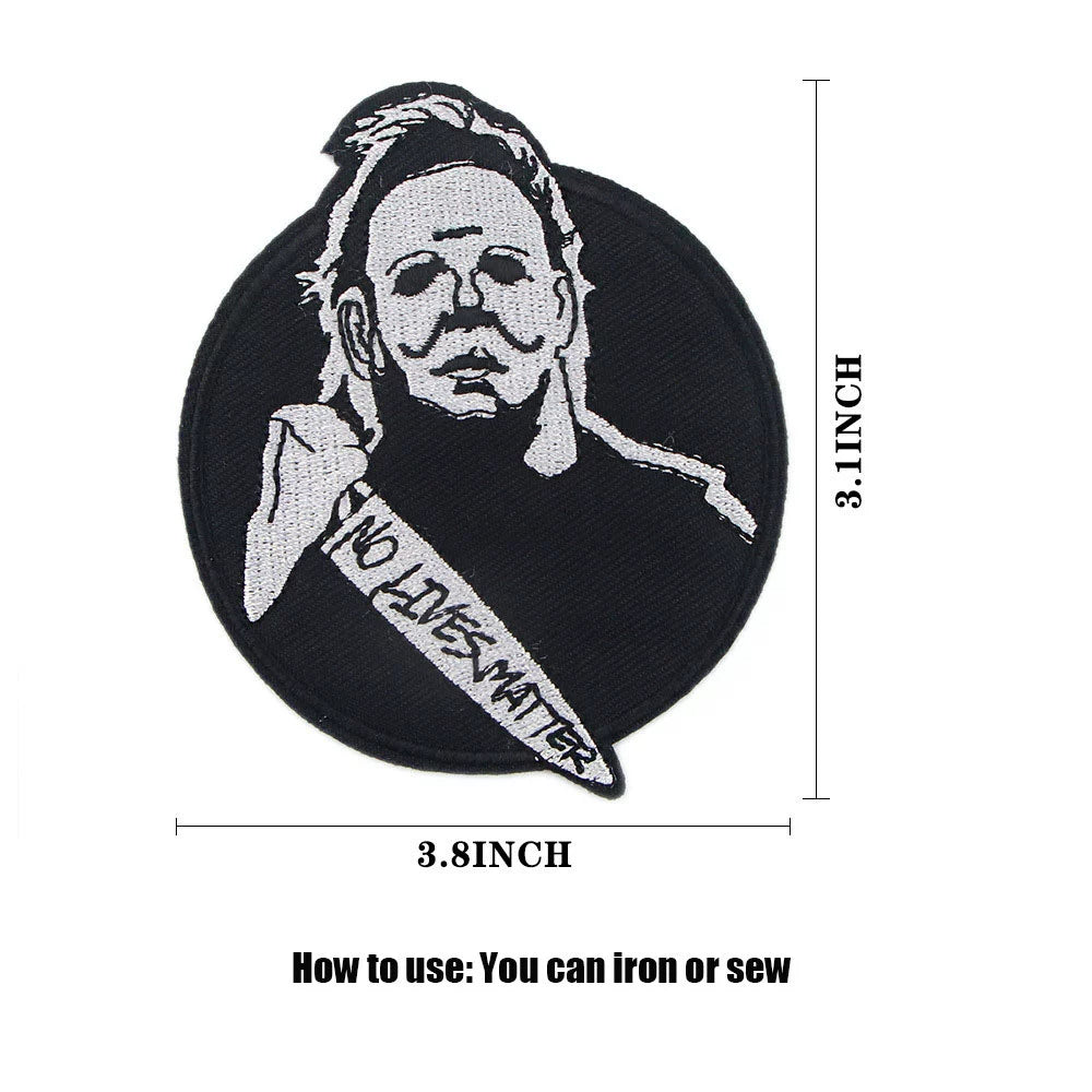 Four Great Horror Movie Killers Cartoon Embroidery Patch for Clothing, Bags, and Accessories with Hot Melt Adhesive