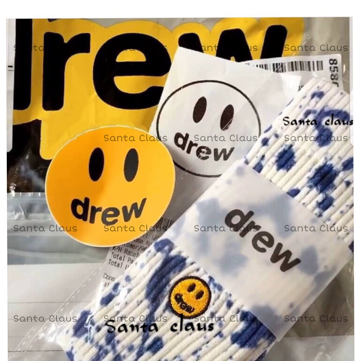 Spot correct version European and American trendy brand skateboarding street sports mid-length tie-dye socks
