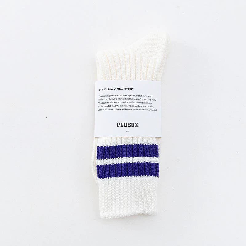 Men's Japanese retro Hong Kong style embroidery, striped medium and long ins tide socks, female couple cotton socks