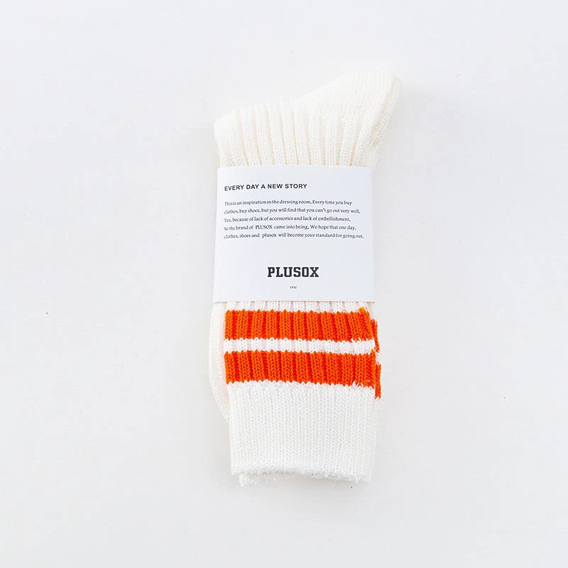 Men's Japanese retro Hong Kong style embroidery, striped medium and long ins tide socks, female couple cotton socks