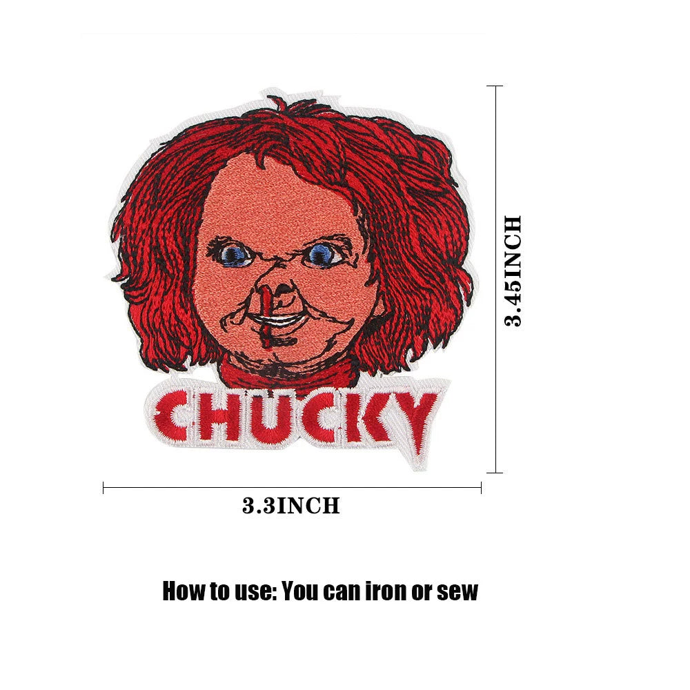 Four Great Horror Movie Killers Cartoon Embroidery Patch for Clothing, Bags, and Accessories with Hot Melt Adhesive