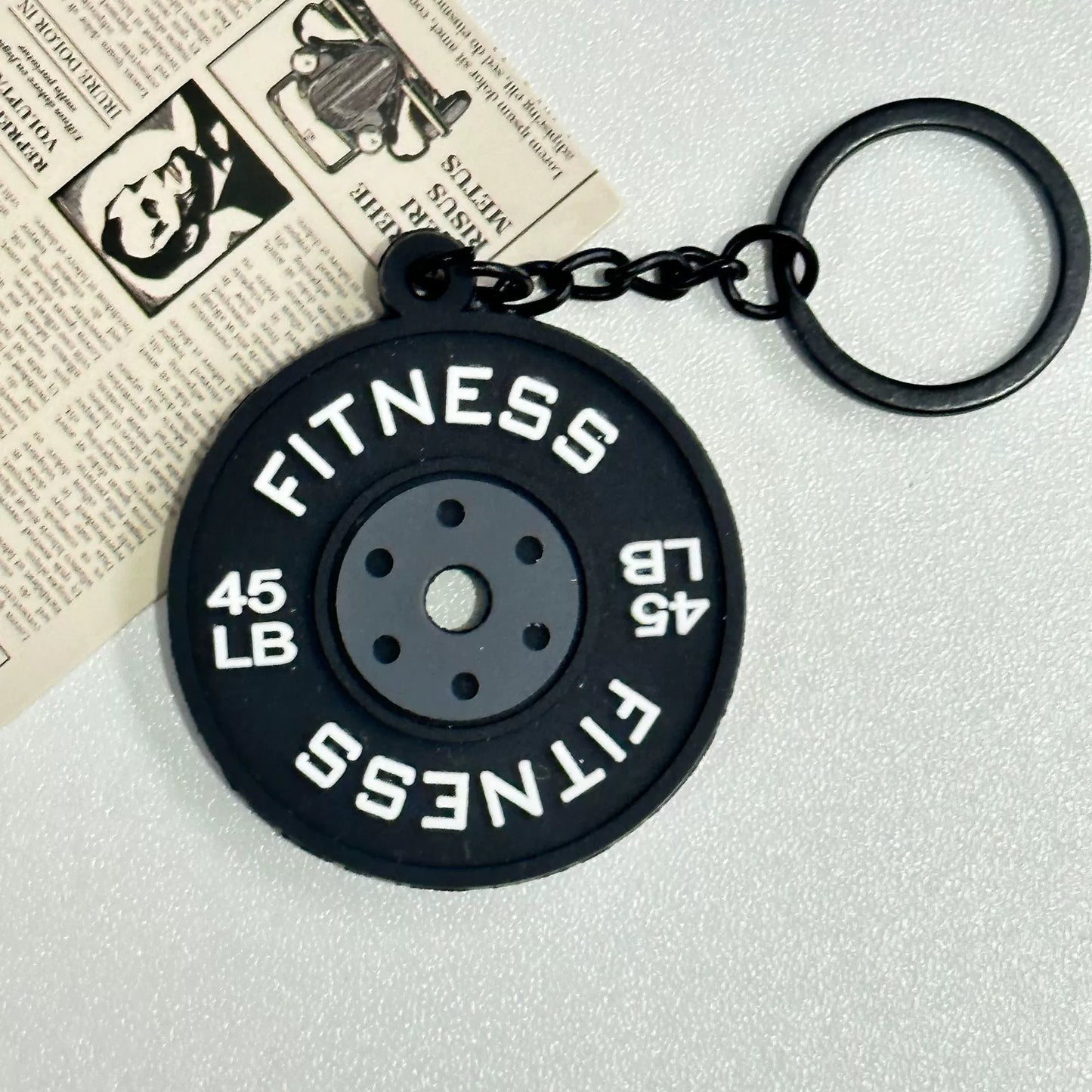 Mini detachable large barbell fitness peripheral keychain, high-value MIU system bag pendant, accessories.