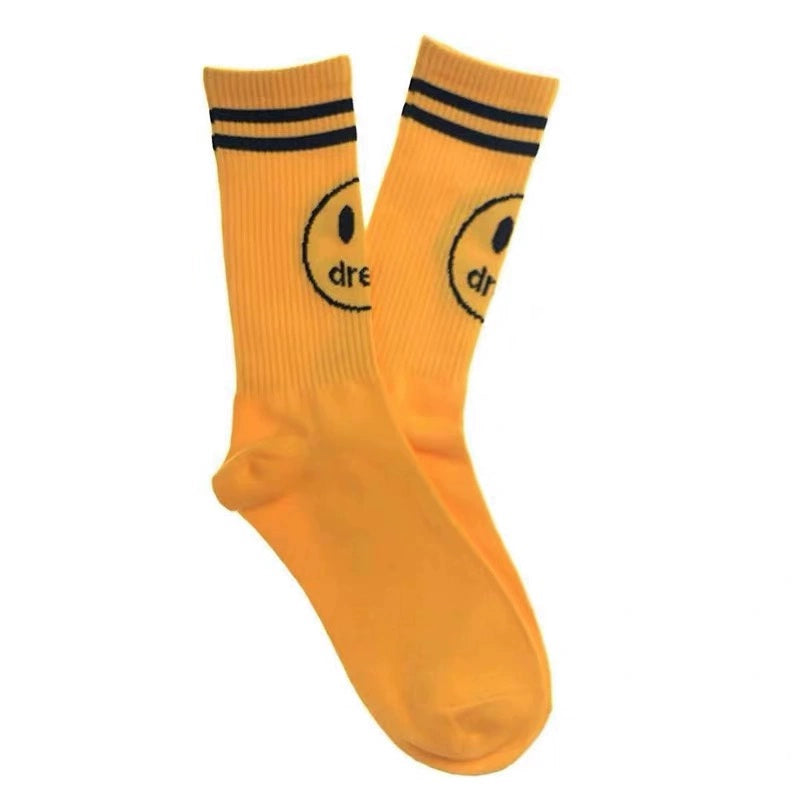 Spot correct version European and American trendy brand skateboarding street sports mid-length tie-dye socks