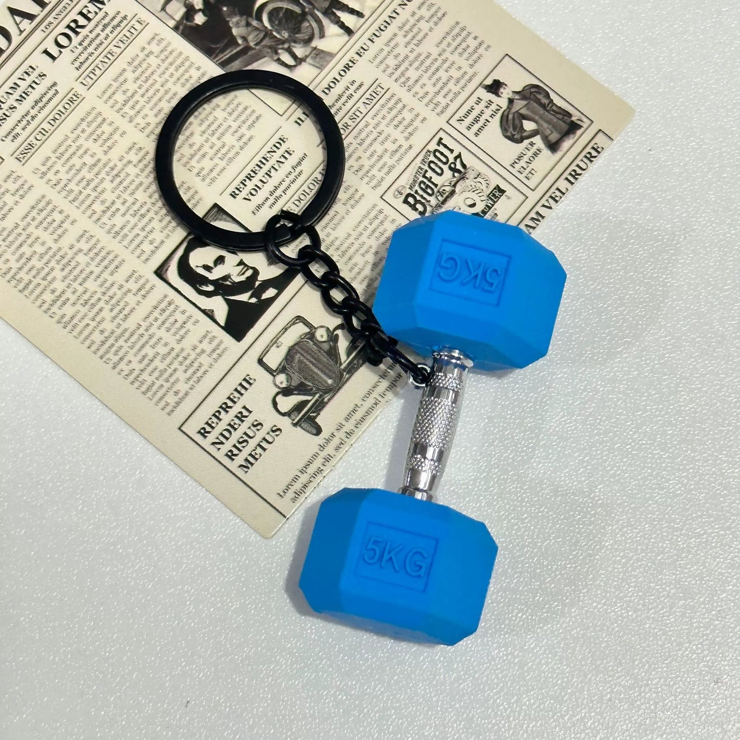 Mini detachable large barbell fitness peripheral keychain, high-value MIU system bag pendant, accessories.