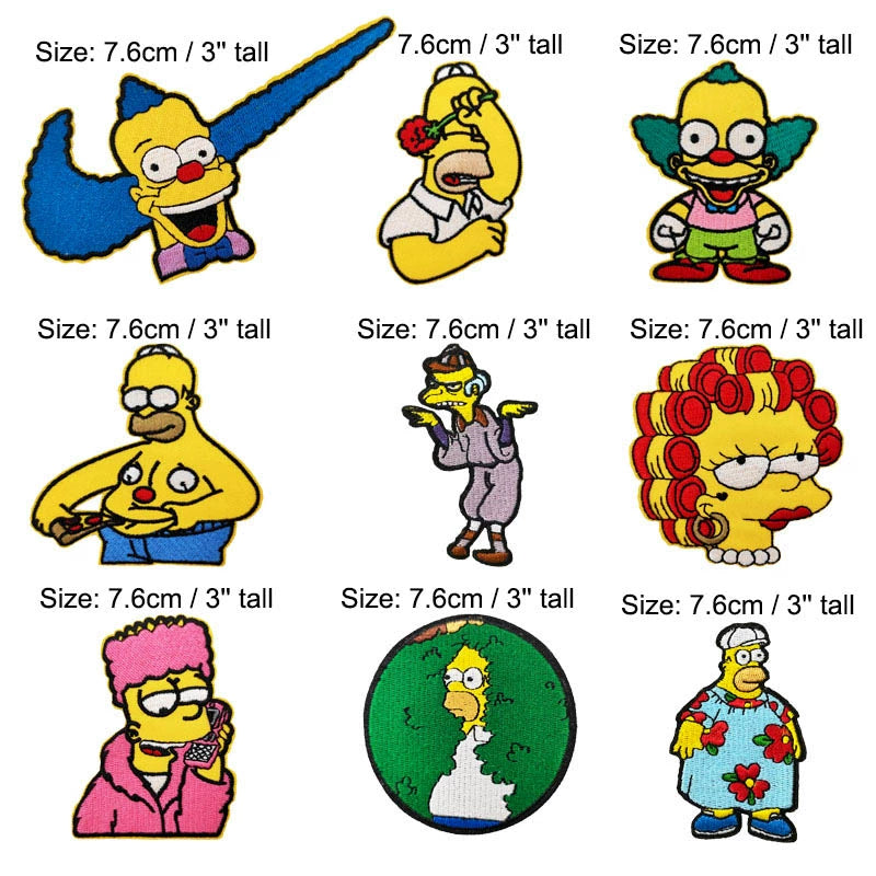 The Simpsons Peripheral Sweater DIY Simpsons Cartoon Character Embroidery Badge Patch Cloth Sticker