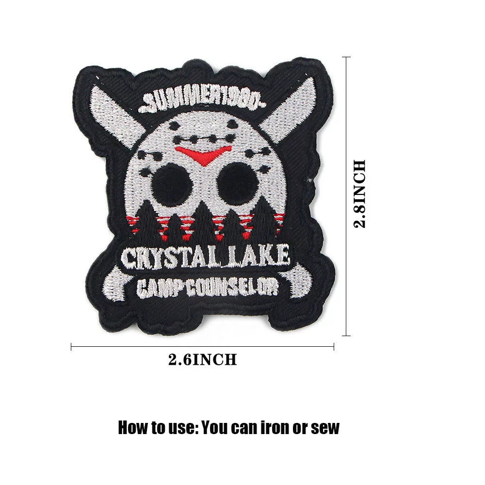 Four Great Horror Movie Killers Cartoon Embroidery Patch for Clothing, Bags, and Accessories with Hot Melt Adhesive