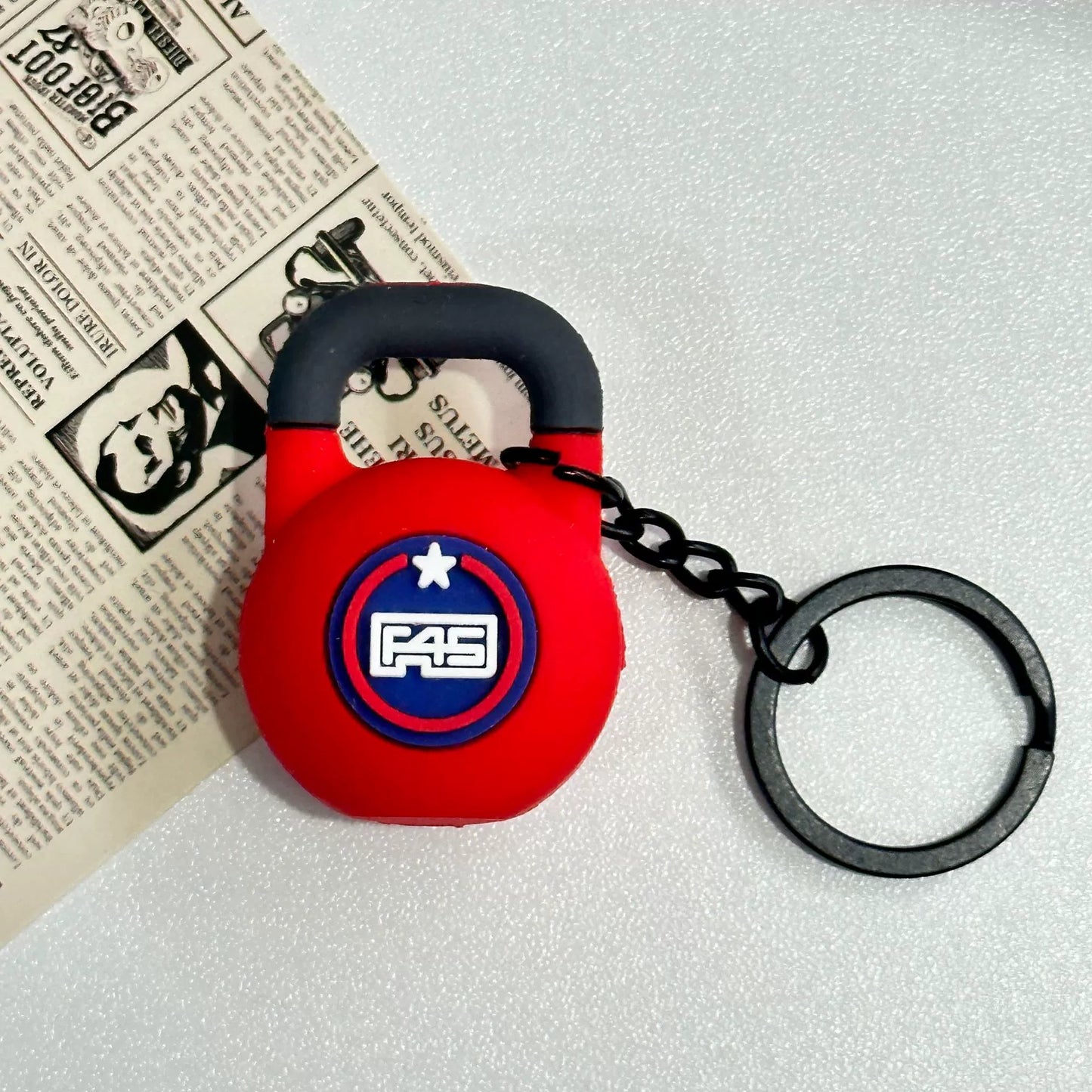 Mini detachable large barbell fitness peripheral keychain, high-value MIU system bag pendant, accessories.