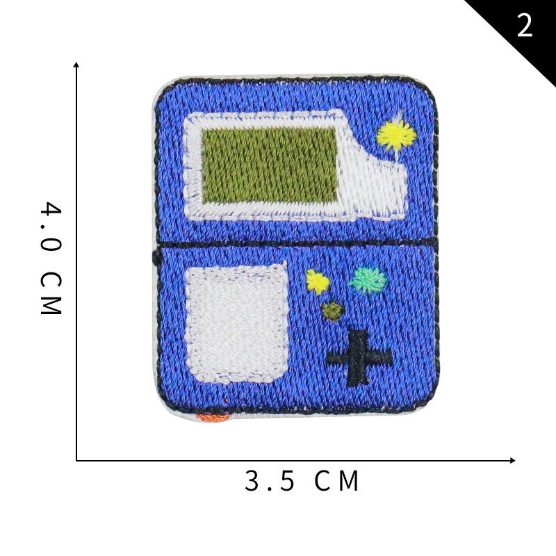 Nostalgic game console, bean embroidery cloth Patch, clothing decoration Patch, DIY handmade stickers, torn patches, ironing Patch