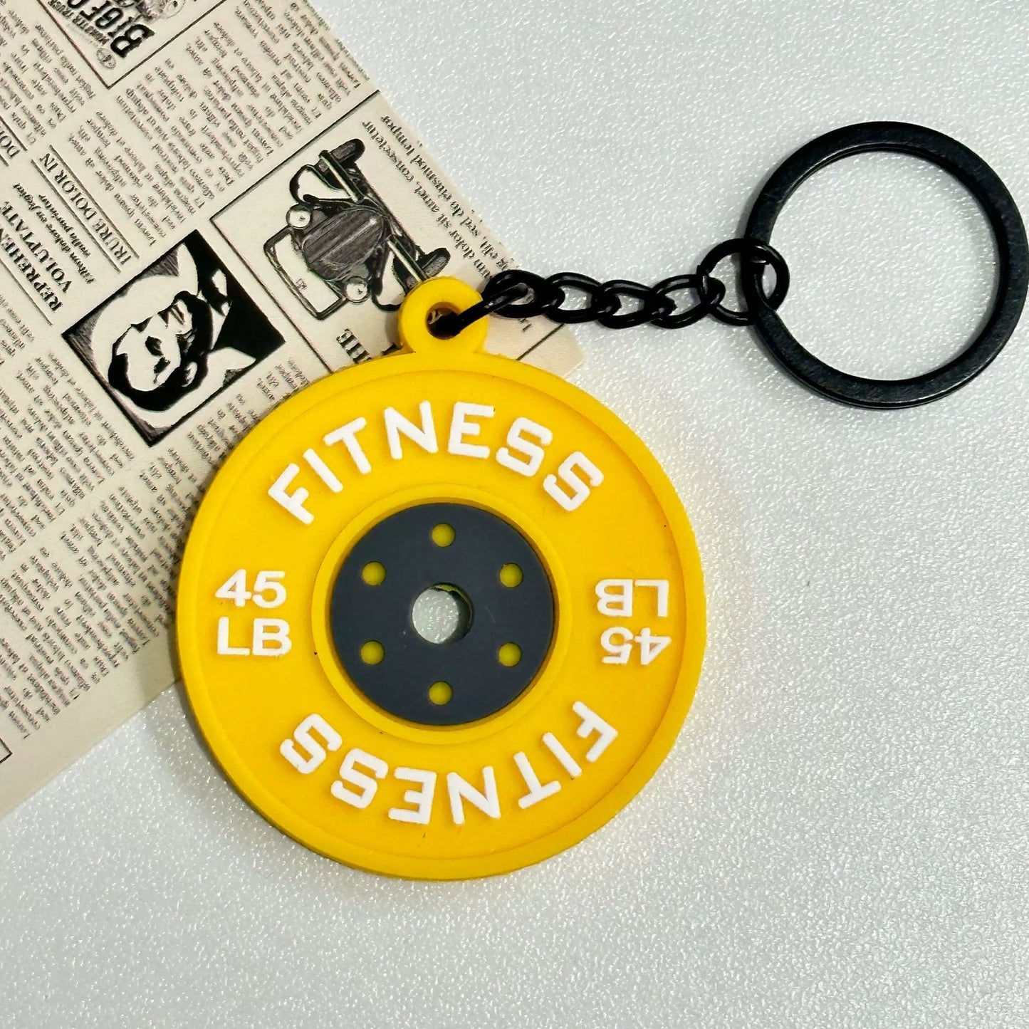 Mini detachable large barbell fitness peripheral keychain, high-value MIU system bag pendant, accessories.