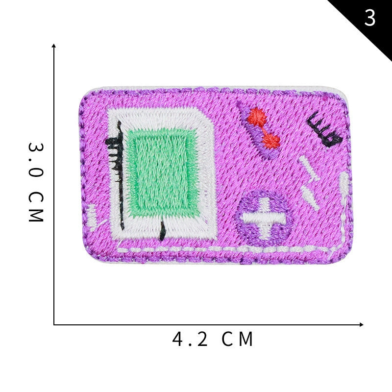 Nostalgic game console, bean embroidery cloth Patch, clothing decoration Patch, DIY handmade stickers, torn patches, ironing Patch