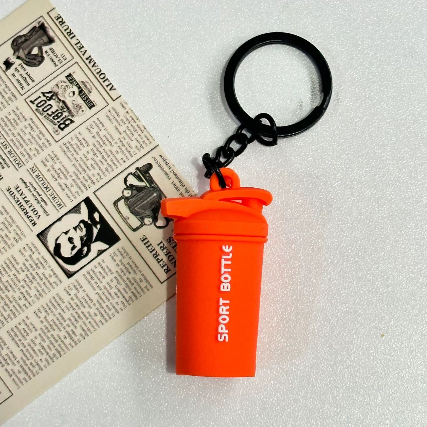 Mini detachable large barbell fitness peripheral keychain, high-value MIU system bag pendant, accessories.