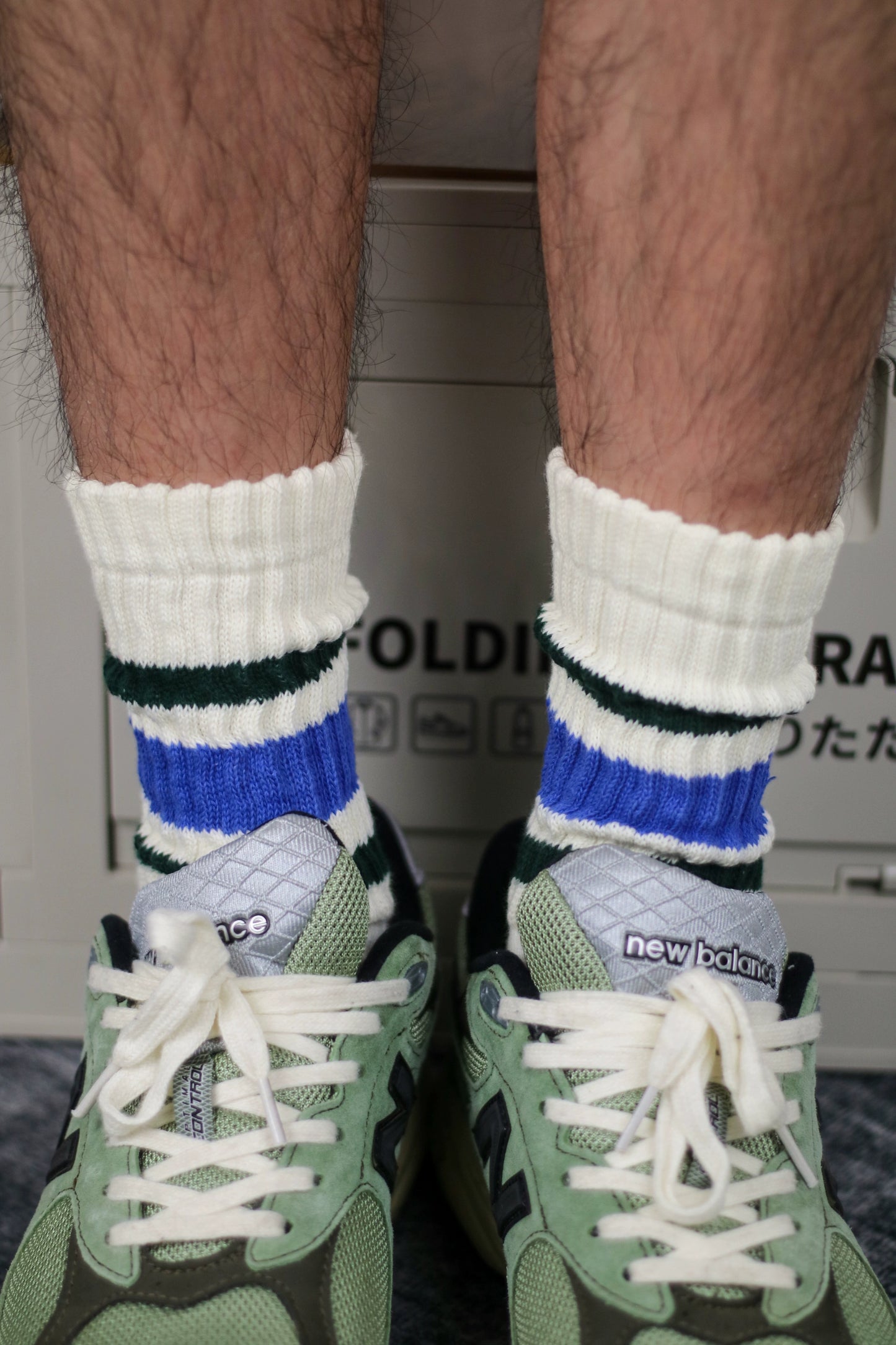 American retro color striped mid-rise socks stacked socks (3pairs $88)