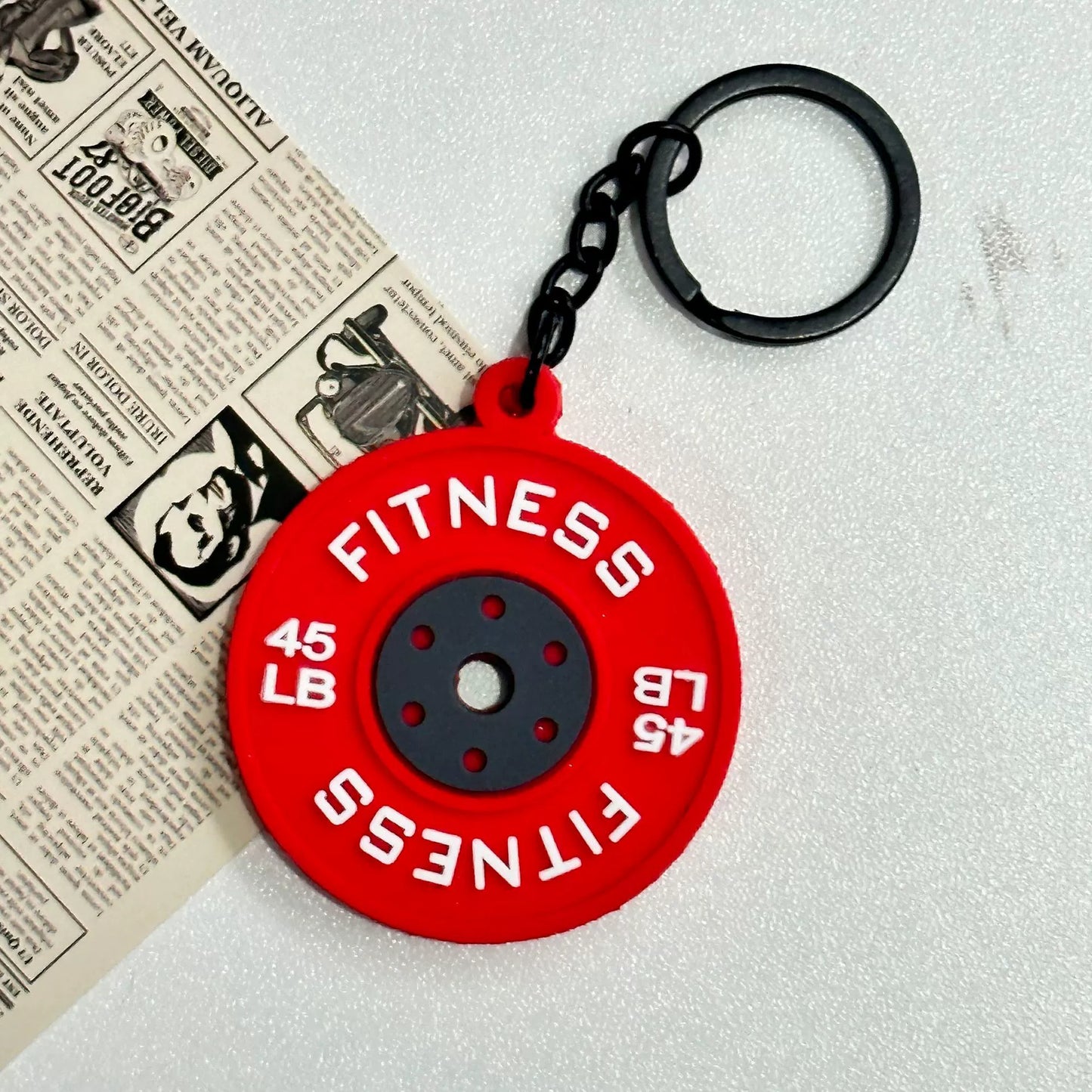 Mini detachable large barbell fitness peripheral keychain, high-value MIU system bag pendant, accessories.