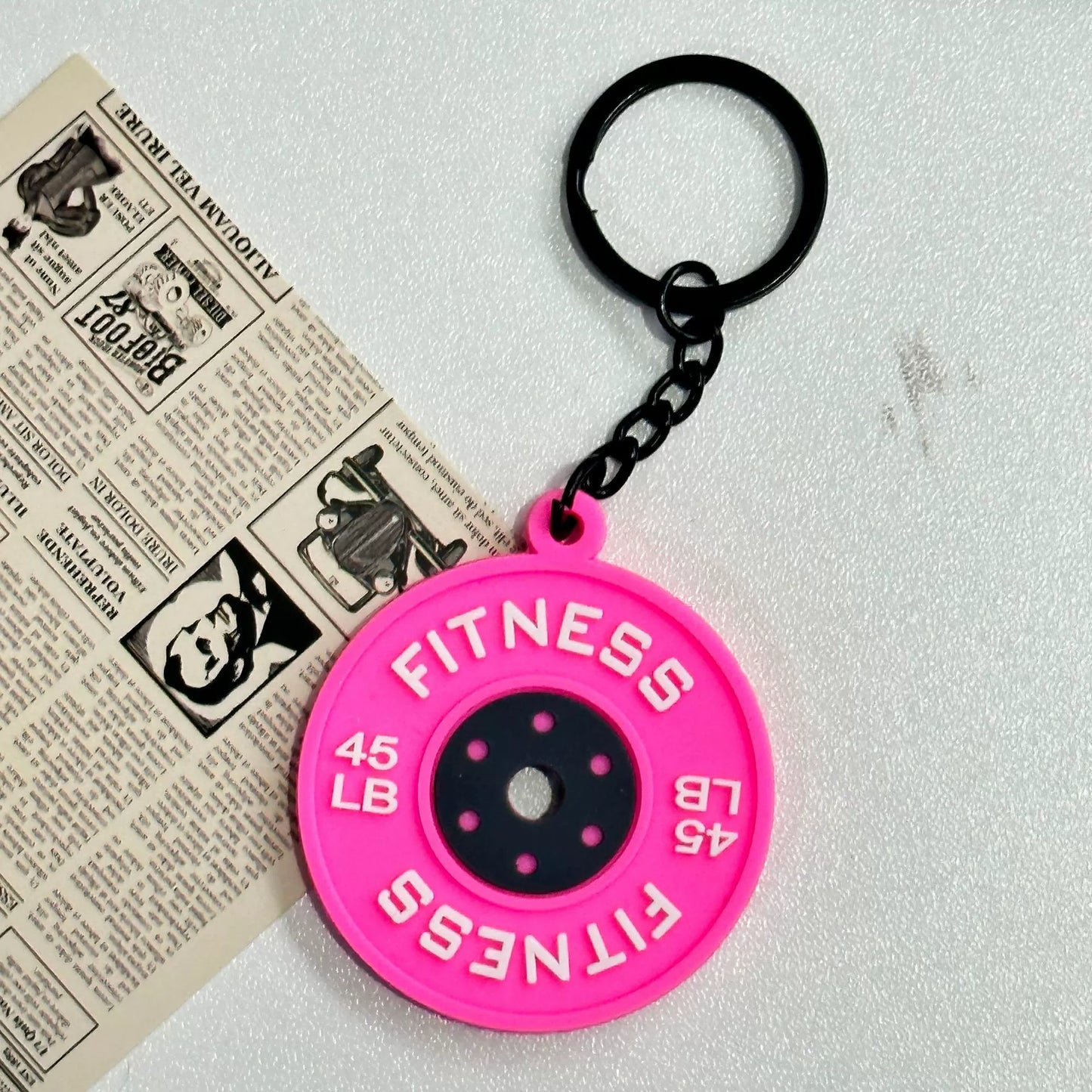 Mini detachable large barbell fitness peripheral keychain, high-value MIU system bag pendant, accessories.