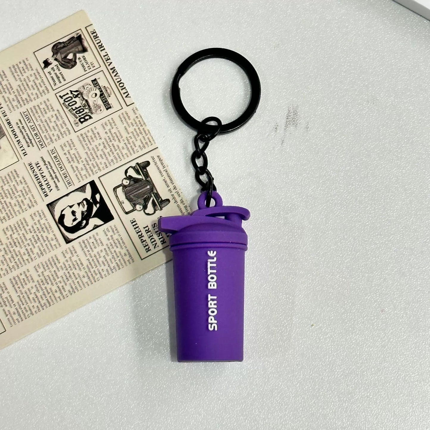 Mini detachable large barbell fitness peripheral keychain, high-value MIU system bag pendant, accessories.