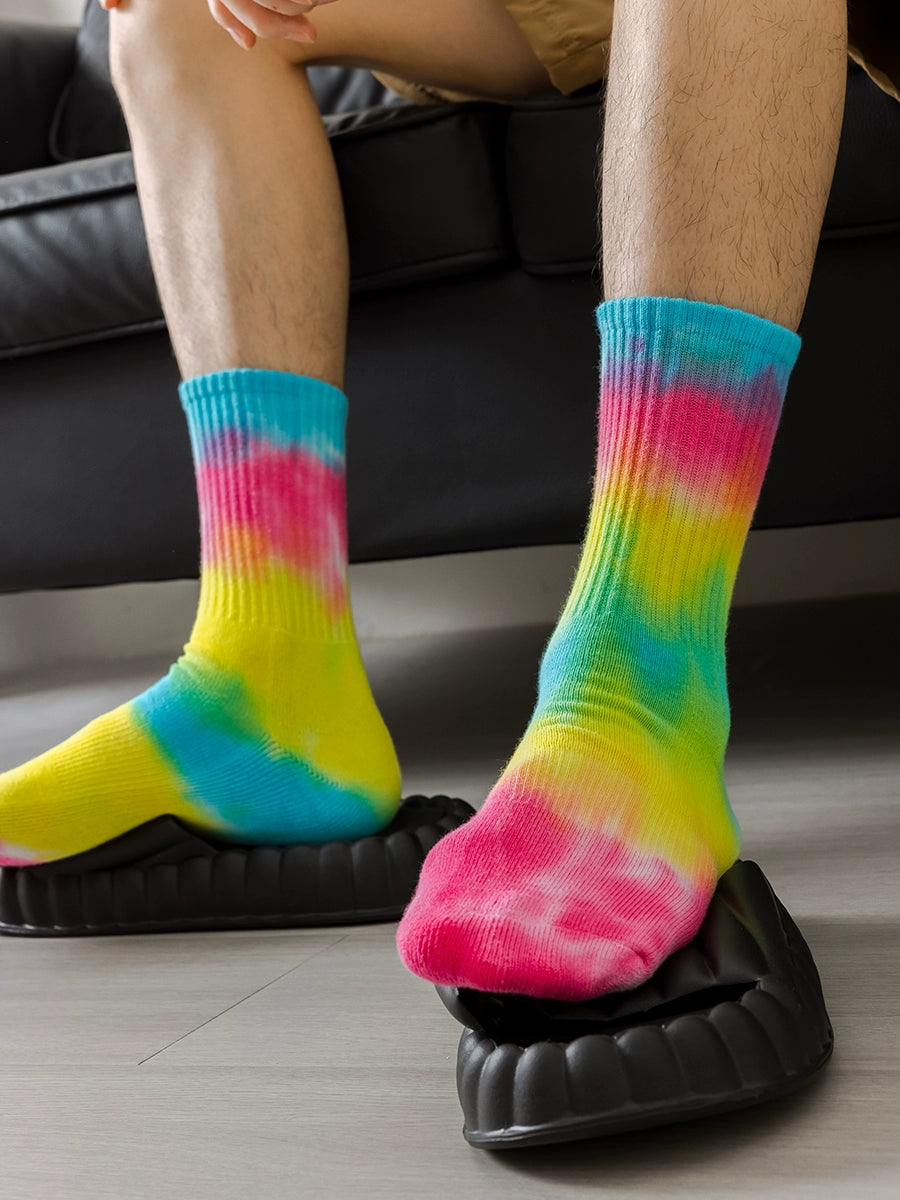 Tie-dye socks for men and women, cotton terry, thickened warm couple sports stockings, ins fashion brand