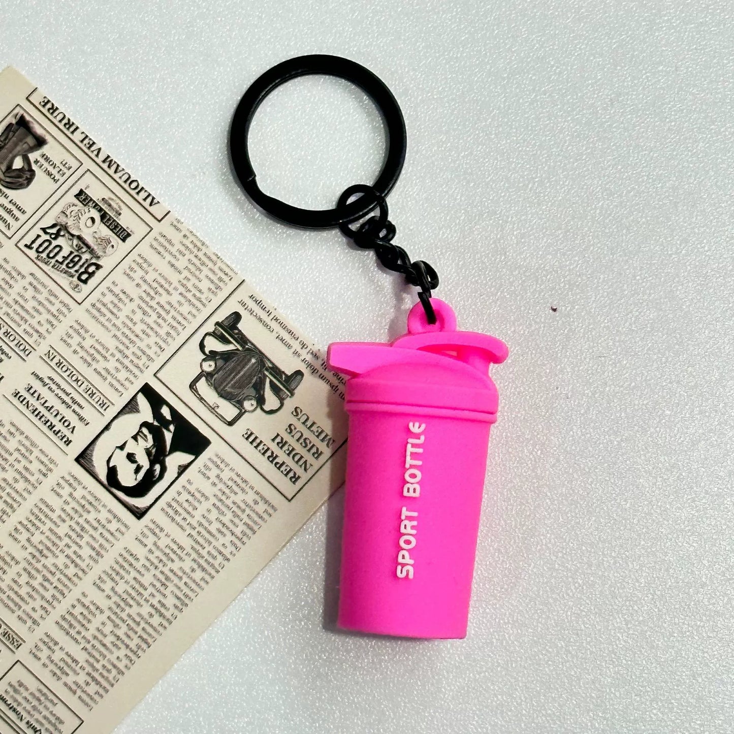 Mini detachable large barbell fitness peripheral keychain, high-value MIU system bag pendant, accessories.