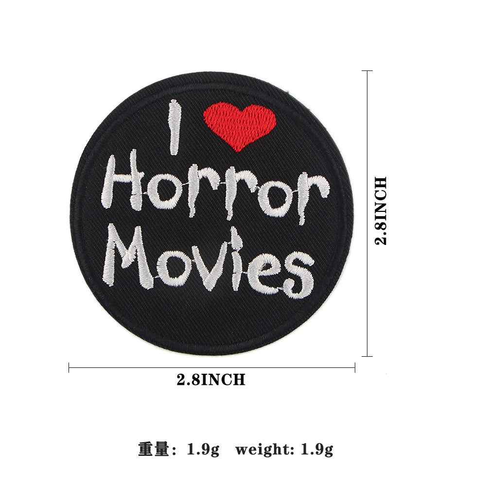 Four Great Horror Movie Killers Cartoon Embroidery Patch for Clothing, Bags, and Accessories with Hot Melt Adhesive