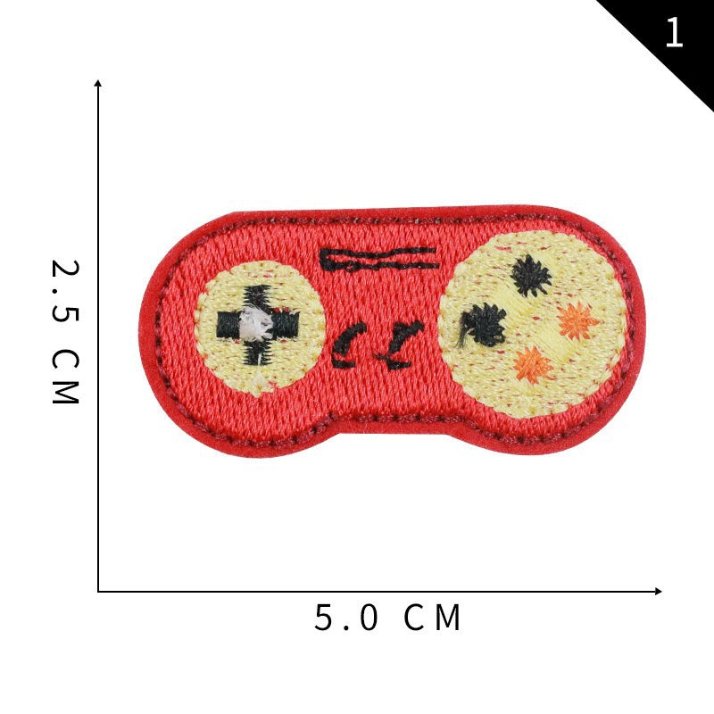 Nostalgic game console, bean embroidery cloth Patch, clothing decoration Patch, DIY handmade stickers, torn patches, ironing Patch