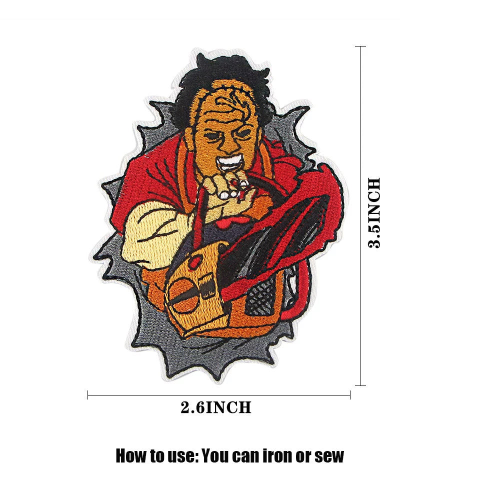 Four Great Horror Movie Killers Cartoon Embroidery Patch for Clothing, Bags, and Accessories with Hot Melt Adhesive