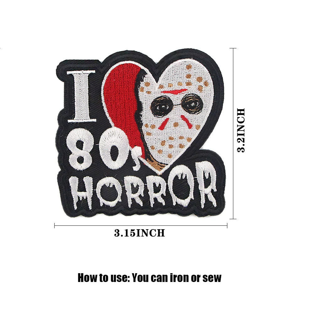 Four Great Horror Movie Killers Cartoon Embroidery Patch for Clothing, Bags, and Accessories with Hot Melt Adhesive