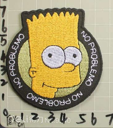 Cartoon The Simpsons Bart embroidery patch with adhesive backing