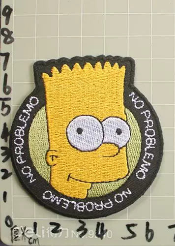 Cartoon The Simpsons Bart embroidery patch with adhesive backing