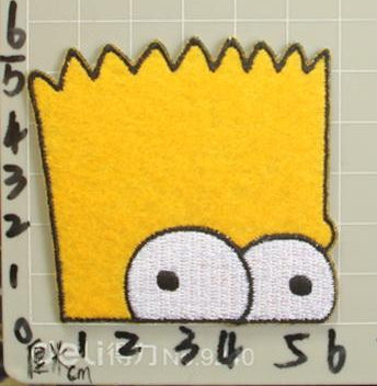 Cartoon The Simpsons Bart embroidery patch with adhesive backing