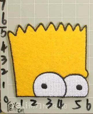 Cartoon The Simpsons Bart embroidery patch with adhesive backing