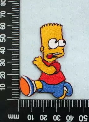Cartoon The Simpsons Bart embroidery patch with adhesive backing